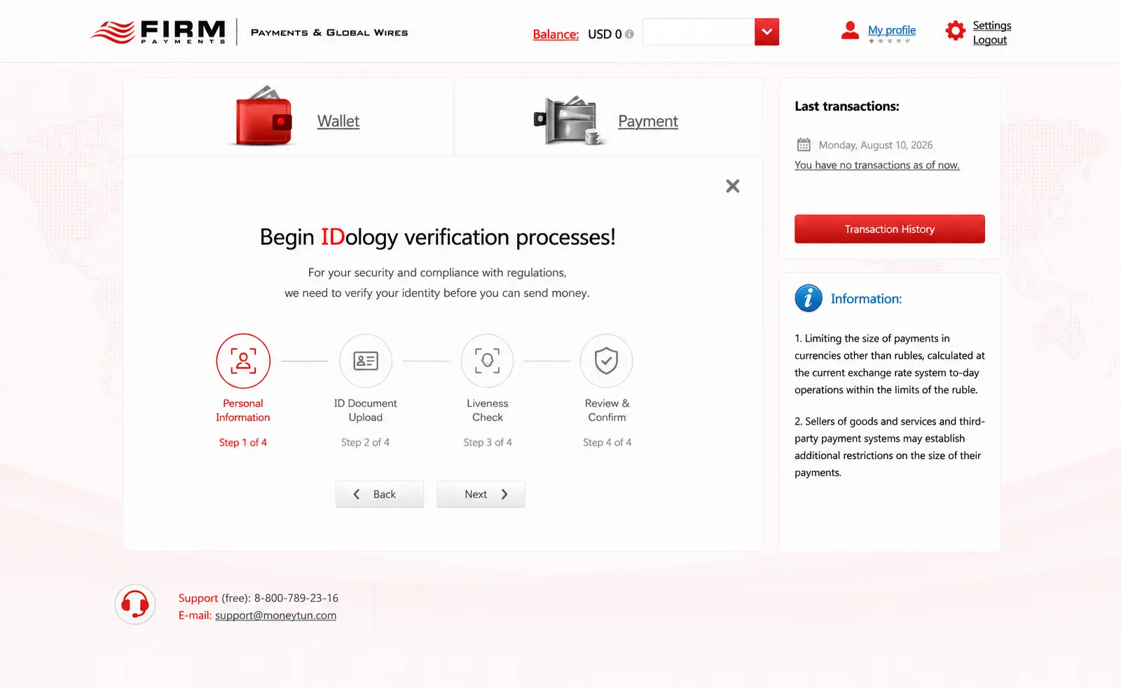 MoneyTun Identity Verification