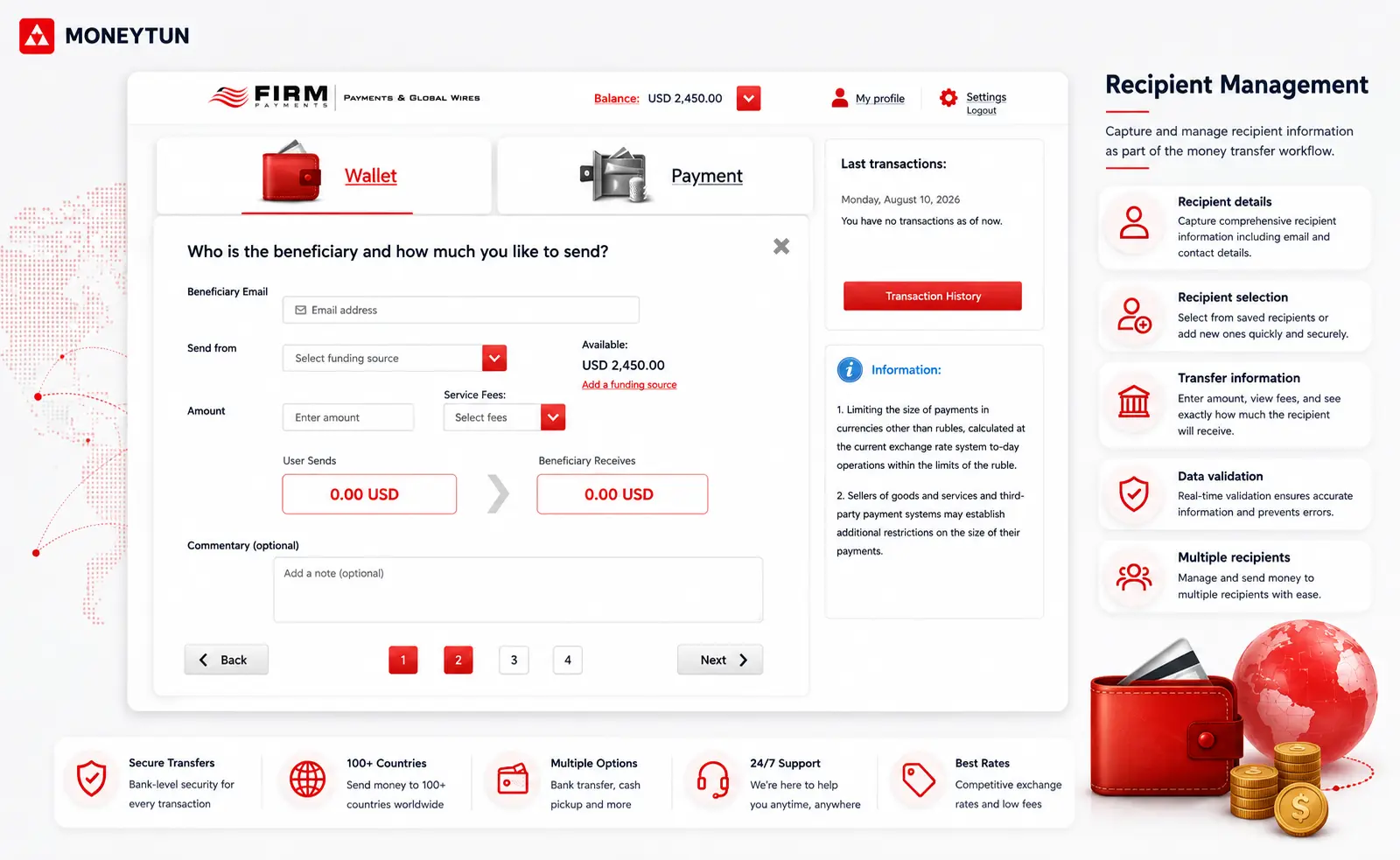 MoneyTun Recipient Management