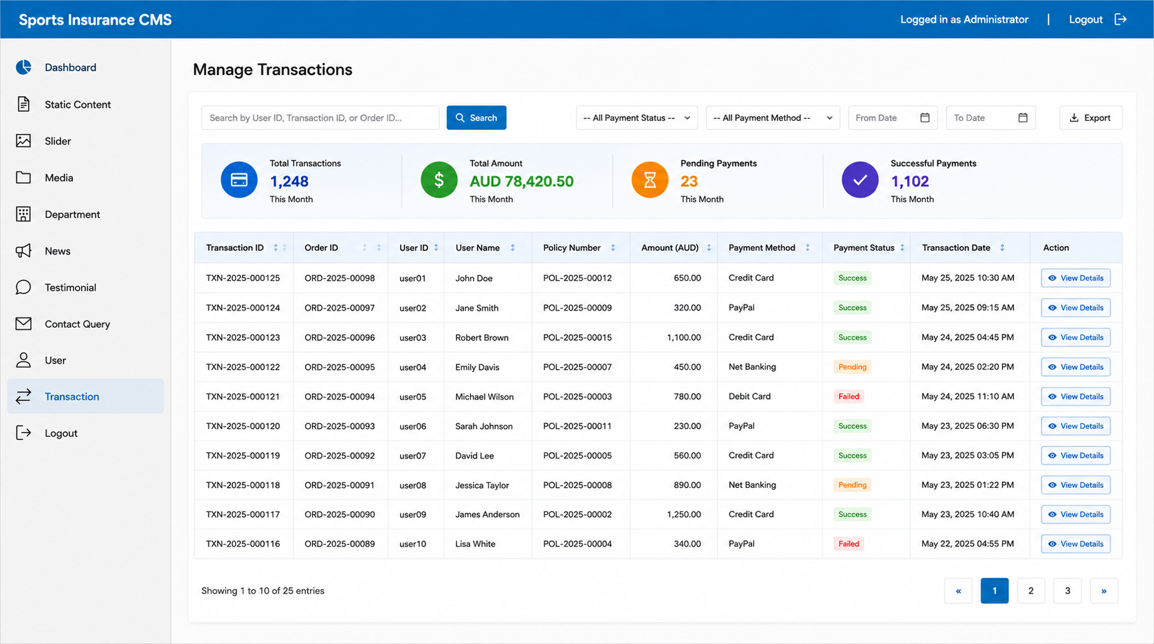 Payments